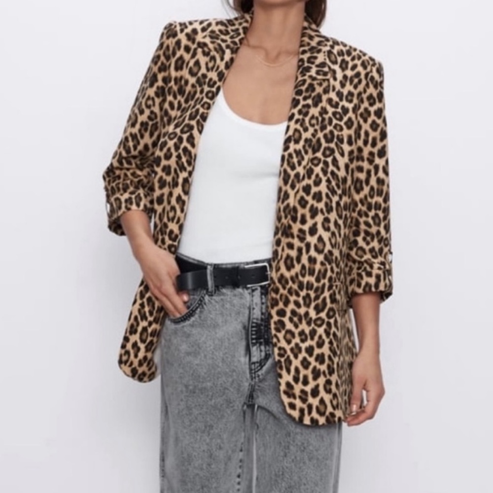 Zara Leopard Print Blazer